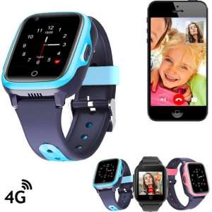 GPS horloge kind tracker VideoCall 4G MAX AQUA Wifi Blauw SOS videobellen [IP67 waterdicht] incl. SIM-kaart
