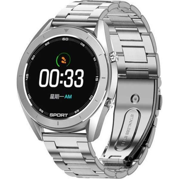 Belesy® Royal - Smartwatch heren - Horloge - 1.2 inch - Kleurenscherm - Full Touch - 16x Wijzerplaat - Zilver - Staal Belesy® Royal - Smartwatch heren - Horloge - 1.2 inch - Kleurenscherm - Full Touch - 16x Wijzerplaat - Zilver - Staal