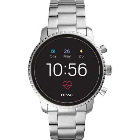 Fossil Q Explorist HR Smartwatch Roestvrijstaal GPS - Zilver