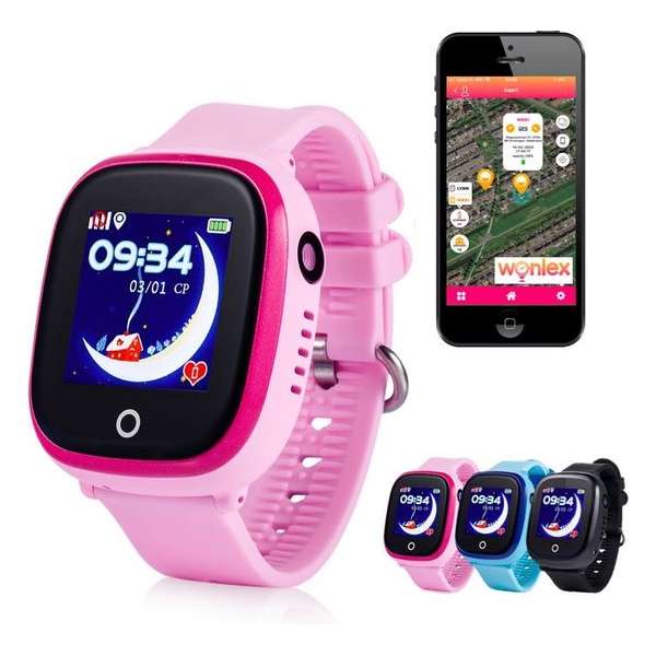 GPS tracker horloge kind junior AQUA Wifi Camera Roze [IP 67 Waterdicht]