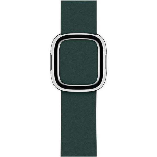 Apple Watch 40 mm modernes Leder Armband waldgrün - small