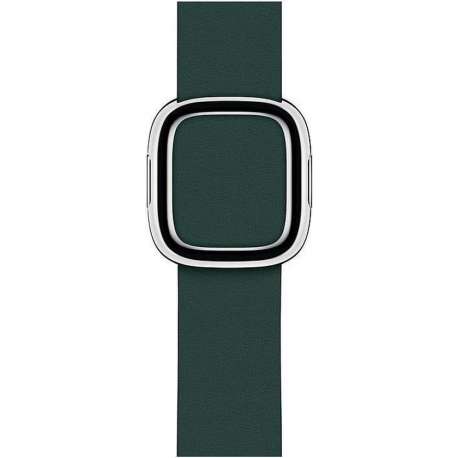 Apple Watch 40 mm modernes Leder Armband waldgrün - small