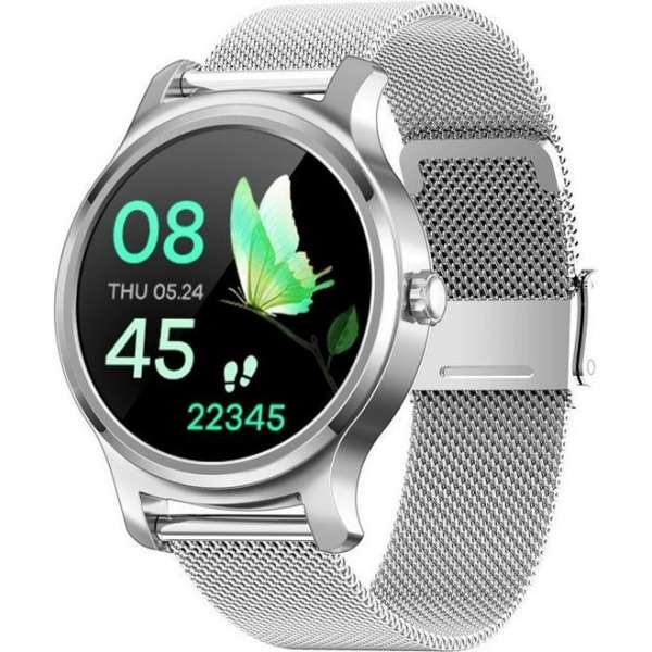 OPTIBLE® Papillon - Smartwatch - Heren - Dames - Zilver - Metaal OPTIBLE® Papillon - Smartwatch - Heren - Dames - Zilver - Metaal