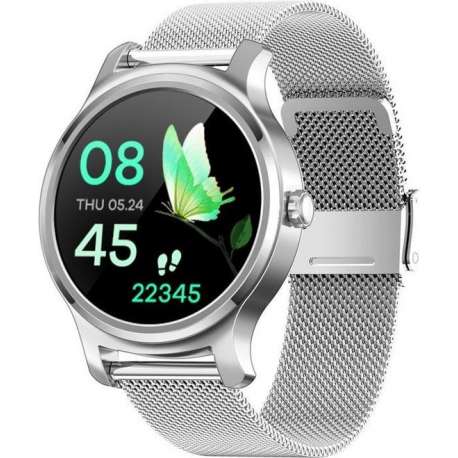 OPTIBLE® Papillon - Smartwatch - Heren - Dames - Zilver - Metaal