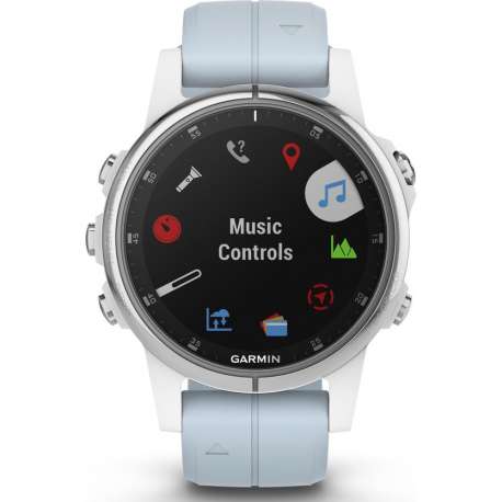 Garmin Fenix 5S Plus - GPS multisport smartwatch met polshartslagmeter - 42 mm - Wit/ Seafoam