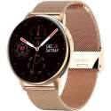 DrPhone DTX Retina Display - SmartWatch - Touch Screen IP68 Waterdicht - Hartslagmeter - Bloeddrukmeter - Metaal - Rose Goud