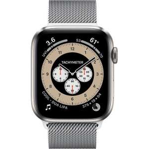 Apple Watch Series 6 Edition GPS + Cellular, 44mm Kast van Titanium, Silver Milanese Loop band