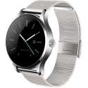 DrPhone BlazeX2 Smartwatch Quartz Series - IPS Full View - Hartslagmeter Sensor - Chrome Silver