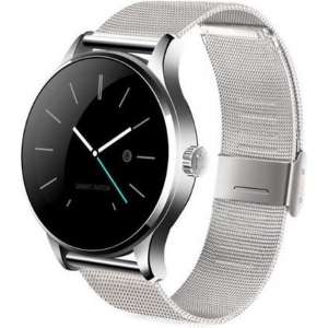DrPhone BlazeX2 Smartwatch Quartz Series - IPS Full View - Hartslagmeter Sensor - Chrome Silver