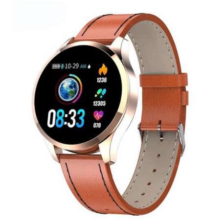 NIEUW Belesy® Q9 - Smartwatch - Stappenteller - Goud - Gratis zonnebril van Belesy cadeau