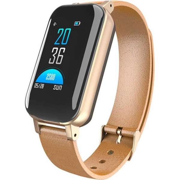 Drphone DUALX – Smartwatch Activity Tracker + Geïntegreerde Headset 2 in 1 – TWS draadloze Oordoppen – Goud/Bruin Drphone DUALX – Smartwatch Activity Tracker + Geïntegreerde Headset 2 in 1 – TWS draadloze Oordoppen – Goud/Bruin