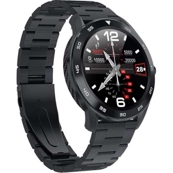 Belesy® Connection - Smartwatch - Horloge - 1.3 inch - Kleurenscherm - Full Touch - Bluetooth Bellen - Zwart - Staal Belesy® Connection - Smartwatch - Horloge - 1.3 inch - Kleurenscherm - Full Touch - Bluetooth Bellen - Zwart - Staal
