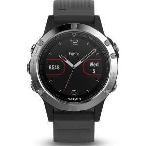 Fenix 5 Zwart/Zilver met zwarte band