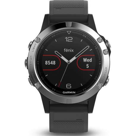 Fenix 5 Zwart/Zilver met zwarte band