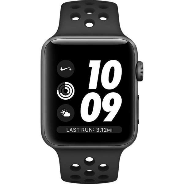 Apple Watch Series 3 Nike+ Smartwatch 38mm Spacegrijs Aluminium / Antraciet Zwart Sportband