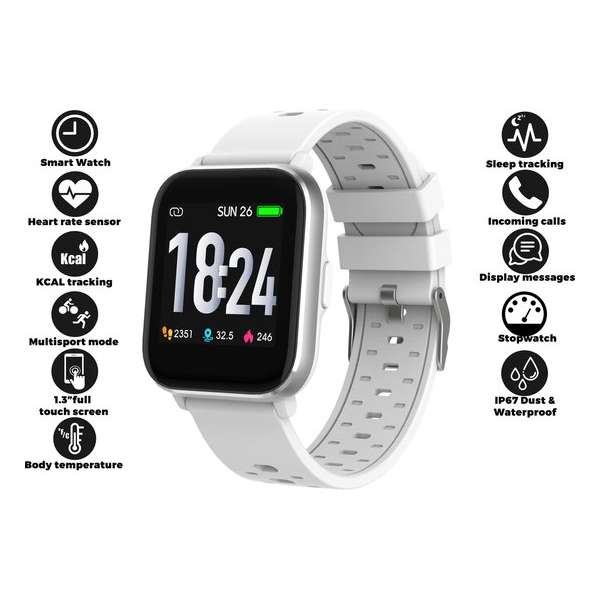 Denver SW-163 - Smartwatch - touchscreen sportwatch met hartslagmeter - Fitbit - Wit