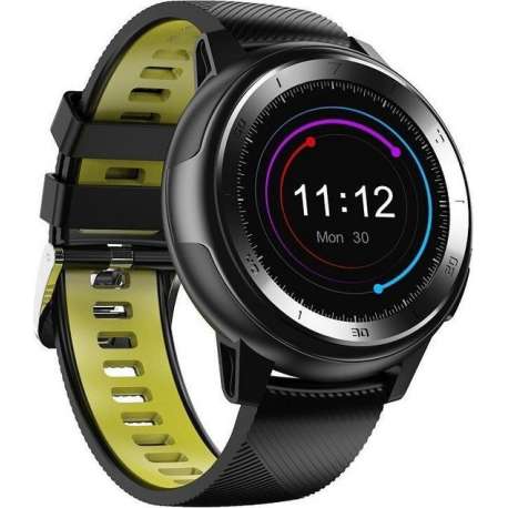 DrPhone - PureSport3 - Smartwatch + Sporthorloge - Stappenteller - Hartslagmonitor - Sportmodus - Steel Black / Neon Green