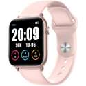 Belesy® Thermo Pro - Smartwatch - Horloge - 1.3 inch – Kleurenscherm - Full Touch - Lichaams thermometer - Roze - Siliconen