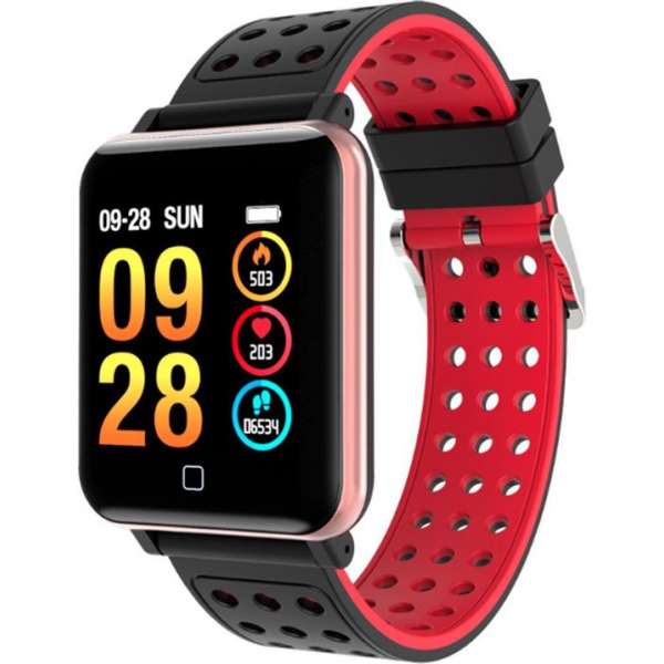 QY19 - Smartwatch - sporthorloge – Zwart/Rood