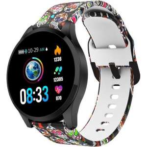 Belesy® BQSiZw8 Skull - Limited edition - Smartwatch dames - Zwart