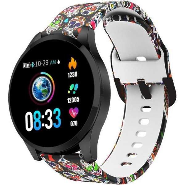 Belesy® BQSiZw8 Skull - Limited edition - Smartwatch dames - Zwart Belesy® BQSiZw8 Skull - Limited edition - Smartwatch dames - Zwart