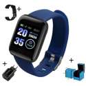 Belesy® smartwatch - Stappenteller - Bloeddrukmeter - Blauw - Extra blauw polsbandje kado - Luxe horloge box