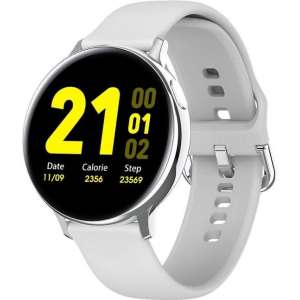DrPhone DTX Retina Display - SmartWatch - Touch Screen IP68 Waterdicht - Hartslagmeter - Bloeddrukmeter - Siliconen - Zilver