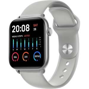 Belesy® Thermo Pro - Smartwatch - Horloge - 1.3 inch – Kleurenscherm - Full Touch - Lichaams thermometer - Grijs - Siliconen