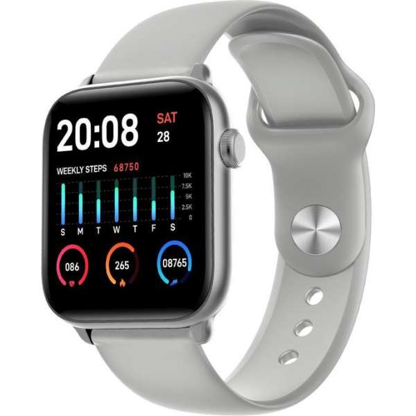 Belesy® Thermo Pro - Smartwatch - Horloge - 1.3 inch – Kleurenscherm - Full Touch - Lichaams thermometer - Grijs - Siliconen Belesy® Thermo Pro - Smartwatch - Horloge - 1.3 inch – Kleurenscherm - Full Touch - Lichaams thermometer - Grijs - Siliconen