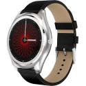 SmartWatch met Hartslagmeter - Stappenteller - Voor Andriod en IOS - Zilver - Zwarte band