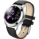 DrPhone L10 Series -  Vrouwen Smartwatch + Stappenteller – Waterproof - Lederen Band – Zwart