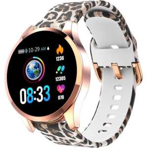 Belesy® BQSiRg1 Panterprint - Limited edition - Smartwatch - Rose goud