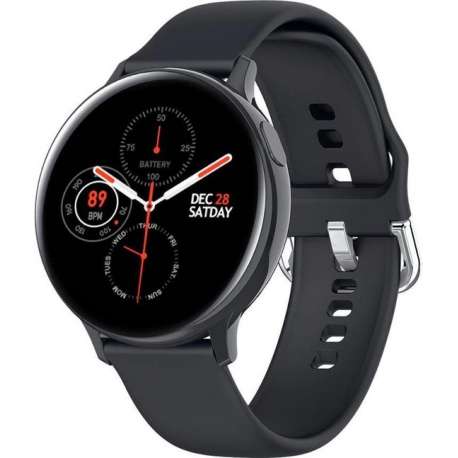 DrPhone DTX Retina Display - SmartWatch - Touch Screen IP68 Waterdicht - Hartslagmeter - Bloeddrukmeter - Siliconen - Zwart