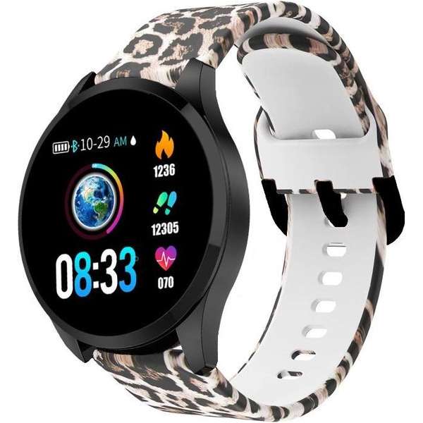 Belesy® BQSiZw1 - Panterprint - Smartwatch - Zwart Belesy® BQSiZw1 - Panterprint - Smartwatch - Zwart