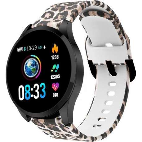 Belesy® BQSiZw1 - Panterprint - Smartwatch - Zwart