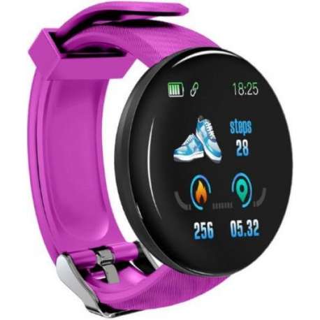 Belesy® - smartwatch - paars - GRATIS USB oplaadstekker