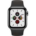 Apple Watch Series 5 GPS + Cell 40mm Steel Case Black Sport Band