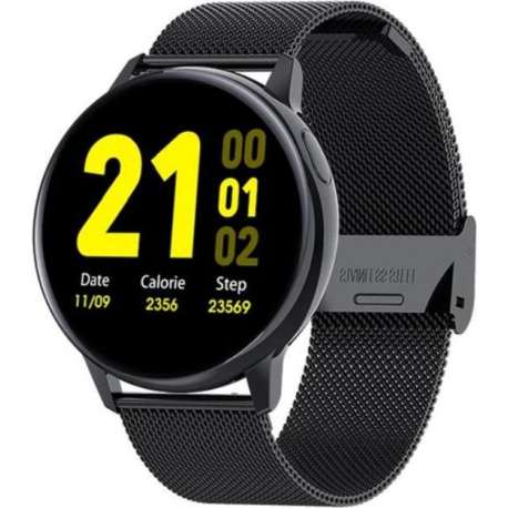 DrPhone DTX Retina Display - SmartWatch - Touch Screen IP68 Waterdicht - Hartslagmeter - Bloeddrukmeter - Metaal - Zwart