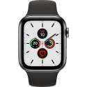 Apple Watch Series 5 GPS + Cell 44mm Steel Case Black Sport Band