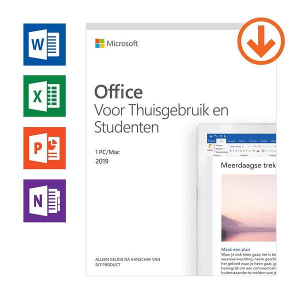 Microsoft Office 2019 Home & Student - Eenmalige aankoop (download) Microsoft Office 2019 Home & Student - Eenmalige aankoop (download)