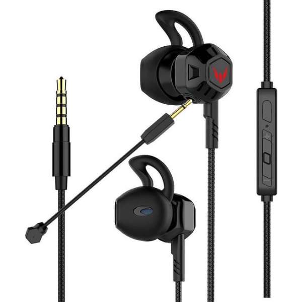 Mossmedia G100 - Gaming In-ear oordopjes met Microfoon - Zwart Mossmedia G100 - Gaming In-ear oordopjes met Microfoon - Zwart