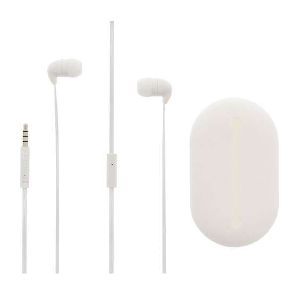 Nedis Stereo In-Ear Koptelefoon | Oortjes Met Microfoon En Bewaaretui | 1.2 m Platte Kabel | 9 mm Drivers | 3 Maten Dopjes | Wit
