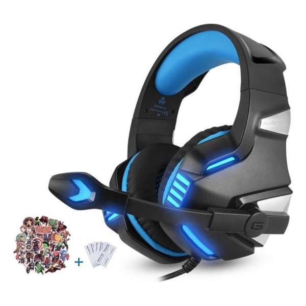 Gaming Headset voor PS4 Xbox One, Micolindun Over Ear Gaming Koptelefoon met Microfoon - Blauw Gaming Headset voor PS4 Xbox One, Micolindun Over Ear Gaming Koptelefoon met Microfoon - Blauw