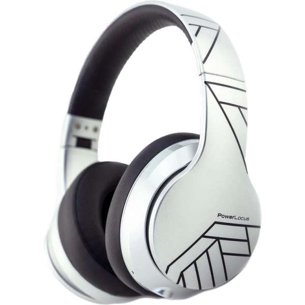 PowerLocus P6 - draadloze Over-Ear Koptelefoon Inklapbaar - Bluetooth Hoofdtelefoon - Met microfoon - Zilver PL Lines Collection PowerLocus P6 - draadloze Over-Ear Koptelefoon Inklapbaar - Bluetooth Hoofdtelefoon - Met microfoon - Zilver PL Lines Collection