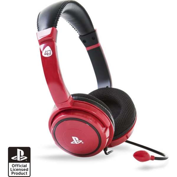 4Gamers PRO4-40 - Gaming Headset - Rood - PS4 4Gamers PRO4-40 - Gaming Headset - Rood - PS4