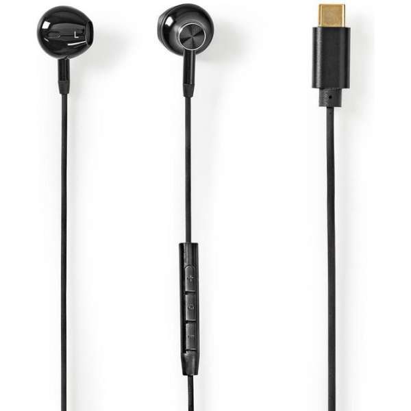 Koptelefoon In-Ear | Oortjes met Microfoon in Kabel | Spraakbediening | USB-C | 1.2 m Kabel | 9 mm Drivers | Zwart Koptelefoon In-Ear | Oortjes met Microfoon in Kabel | Spraakbediening | USB-C | 1.2 m Kabel | 9 mm Drivers | Zwart