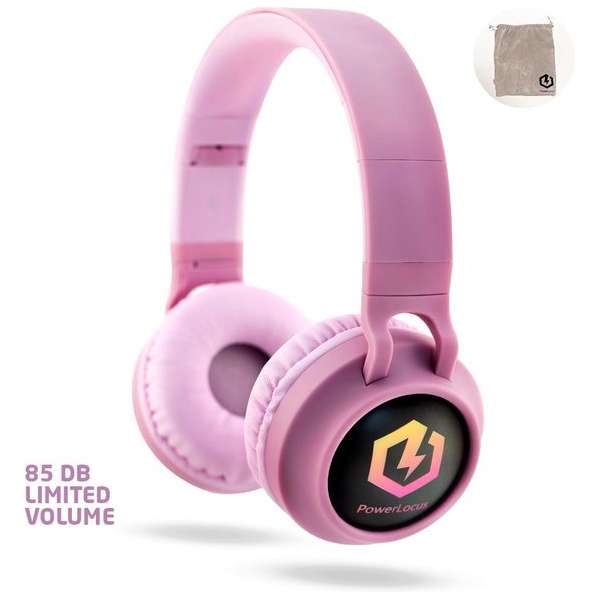 PowerLocus Buddy Draadloze On-Ear Koptelefoon voor Kinderen, LED lampjes, 85db Limiet, met Microfoon, Micro SD poort - Roze PowerLocus Buddy Draadloze On-Ear Koptelefoon voor Kinderen, LED lampjes, 85db Limiet, met Microfoon, Micro SD poort - Roze