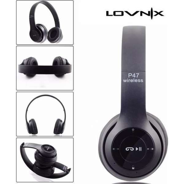 Lovnix P47 | Bluetooth koptelefoon | Draadloze headset | Wireless Headphones | Zwart Lovnix P47 | Bluetooth koptelefoon | Draadloze headset | Wireless Headphones | Zwart