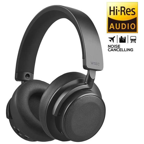 WISEQ ANCX100 - Noise Cancelling Koptelefoon | 98% Active Noise Cancelling | Bluetooth 5.0 aptX | Over-Ear | 30 uur batterij WISEQ ANCX100 - Noise Cancelling Koptelefoon | 98% Active Noise Cancelling | Bluetooth 5.0 aptX | Over-Ear | 30 uur batterij