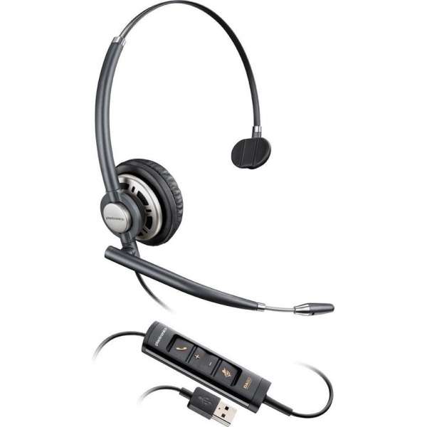 Plantronics Encorepro HW715 hoofdtelefoon Monauraal Hoofdband Zwart, Zilver